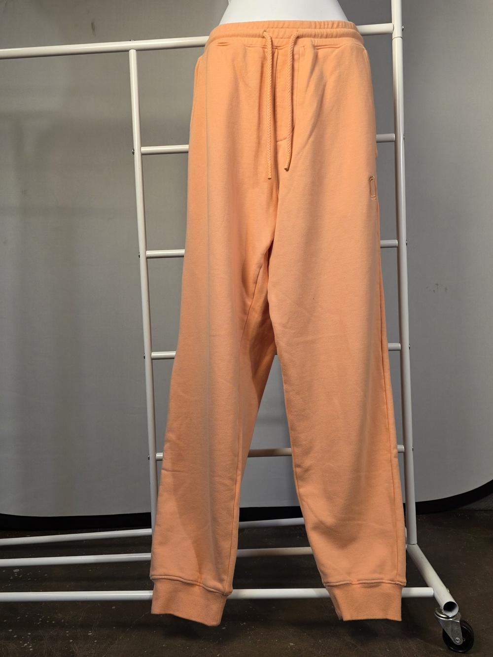 OVERTIME Peach Coral Fleece Joggers Sweatpants Size L Cotton Blend